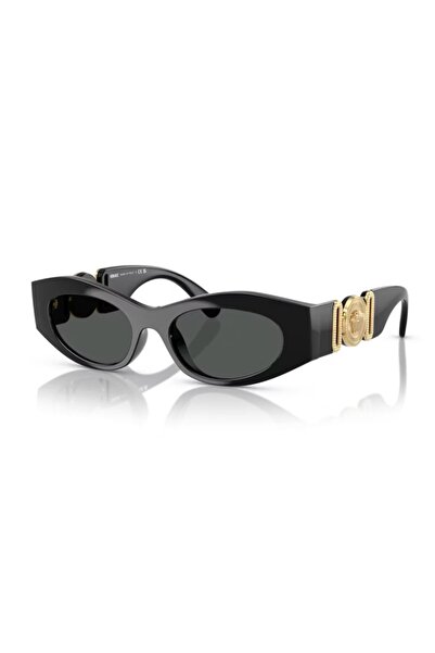 Versace And 4480U Gb187 51 Women's Oval Black Bone Sunglasses