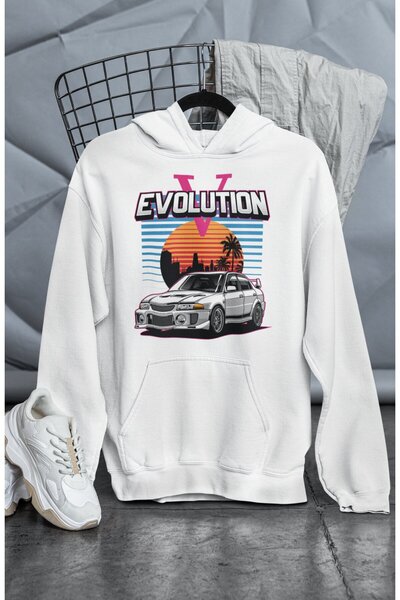 Fuddy Moda Unisex Evolution V Štampano Sa kapuljačom dukserica, Oversize kroj...