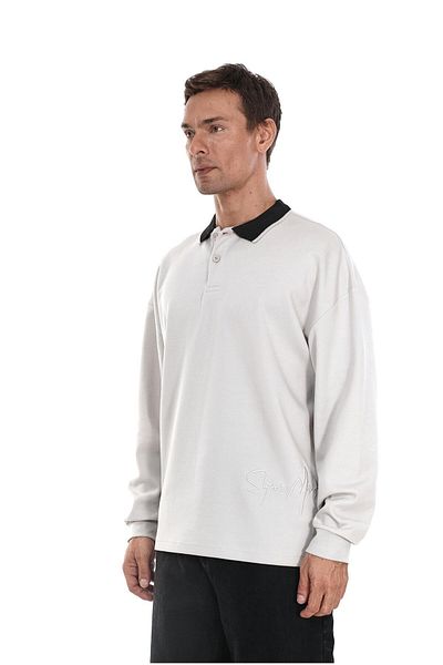 king brich Ανδρικό φούτερ Kingbrich Polo Collar με λεπτομέρεια Oversize Fit