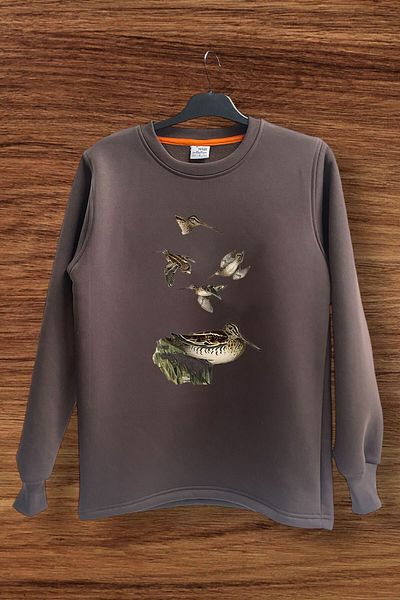 WİDİ Φούτερ Hunting Hunting Partridge με στάμπα 100% βαμβακερή λαιμόκοψη