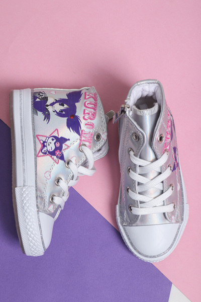 StWenn Kuromi Lighted Lace-Zippered Children's Sports Shoes