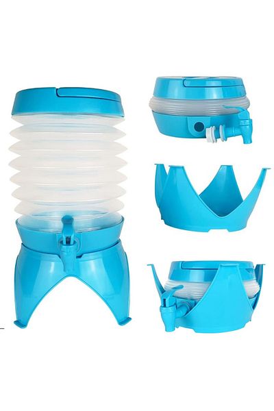 gaman Accordion Camping Water Bucket with 5L Capacity Tap - Fountain, Picnic, Carboy Drink Bottle