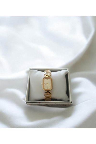 Spectrum Octagonal Sw Stone Trend Women's Elegant Wristwatch - Gold Dial Special Gift for Lover