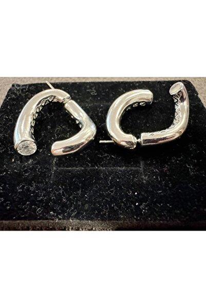 Gümüş sandık Sallantılı Çapraz Taşlı Küpe - Pınar Deniz Küpe