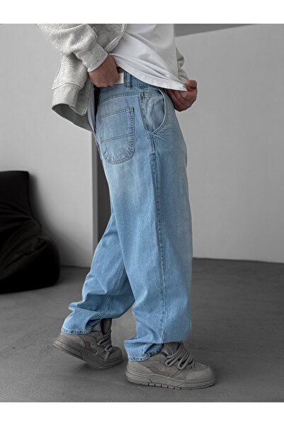 BYBASICMAN Açık Mavi Yıkamalı Skater Fit Jean DP-11