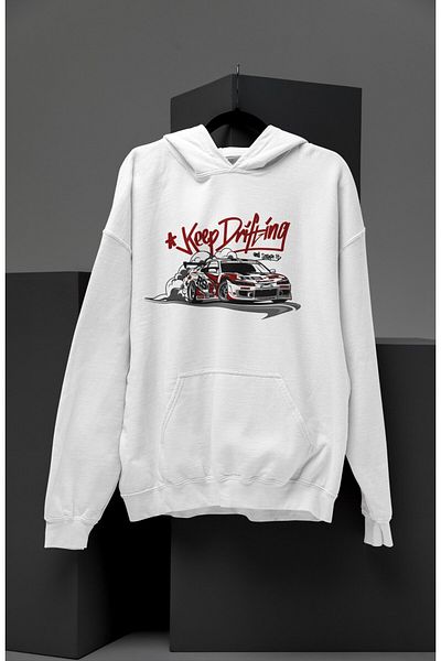 Fuddy Moda Hanorac cu glugă unisex Nissan Silvia S15 - Hanorac supradimensionat cu tematică auto
