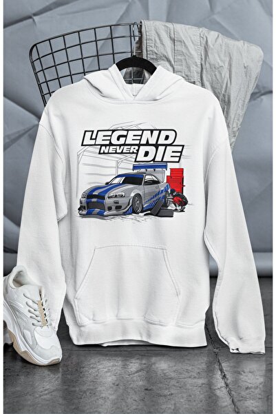 Fuddy Moda Unisex Legend Never Die GTR Skyline R3 Štampano Oversize kroj Sa k...
