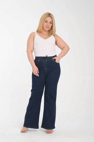SERRA BÜYÜK BEDEN ELASTIC BOWL LEG PANTS