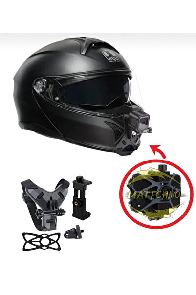MATECHNO Kask için Alt Çene Bağlantı Aparatı Aksiyon Kamera ve Telefon Tutucu...