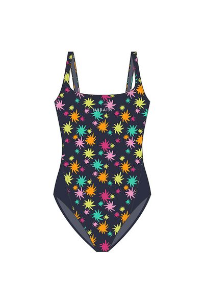 Decathlon Costum de baie Nabaiji pentru copii cu gât rotund - Albastru închis - Starry - Kamıye