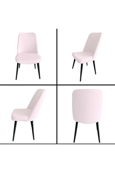 Home 6 Adet Petek Kumaş Gül Tipi Sandalye Kılıfı & Sandalye Örtüsü Seti