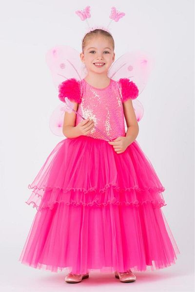Pamina Fuchsia Girl's Fairy Costume 3-7 Years Fuchsia