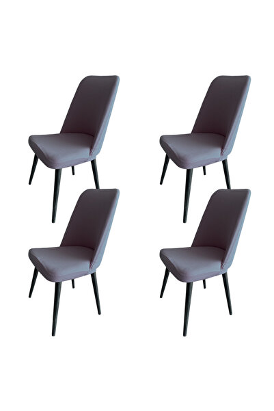 Home 4 Adet Petek Kumaş Gül Tipi Sandalye Kılıfı & Sandalye Örtüsü Seti