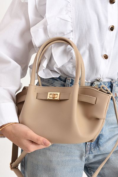 Valu Accessorize Geantă de mână și de umăr Prague Mini Model Mink Color cu curea reglabilă