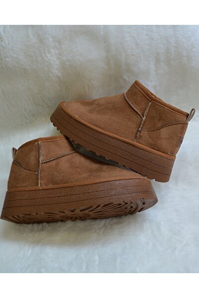 M Miel Χειμερινές Ultra Mini Suede Γυναικείες Μπότες - Χοντρή σόλα & Μποτάκι