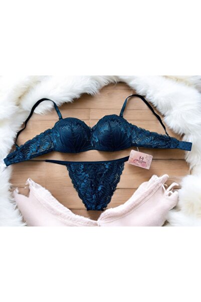 Hirazenmoda Lace Unfilled Lotus Bra Set