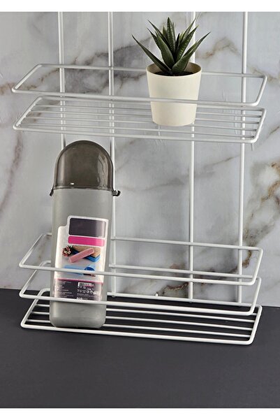 HomeTarz 3-Tier Bathroom Shelf - Thermo Plastic Finish Metal Shampoo Holder - Three Shelves