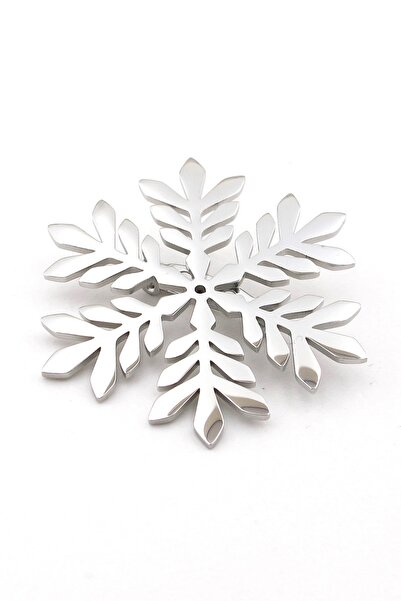 Solfera Kar Tanesi Snow Flake Yeni Yıl Yılbaşı Paslanmaz Çelik Broş Rozet RZ295