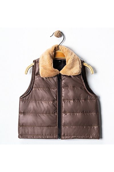 MAXI DRY Unisex Baby Kids Inflatable Vest with Fur Collar 6 Months to 3 Years Old
