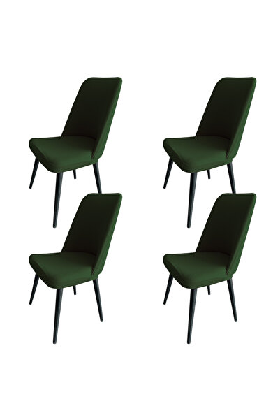 Home 4 Adet Petek Kumaş Gül Tipi Sandalye Kılıfı & Sandalye Örtüsü Seti