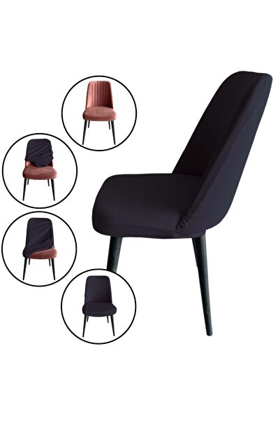 Home 4 Adet Petek Kumaş Gül Tipi Sandalye Kılıfı & Sandalye Örtüsü Seti