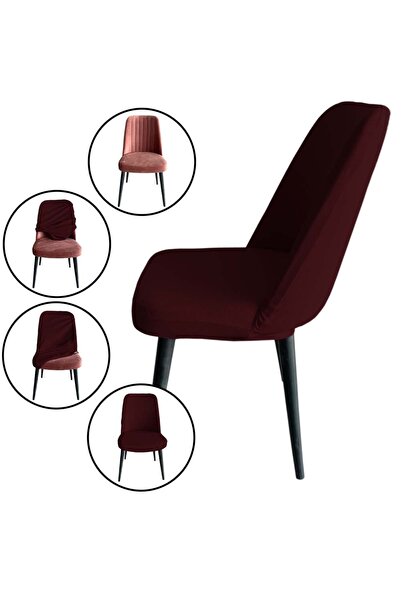 Home 6 Adet Petek Kumaş Gül Tipi Sandalye Kılıfı & Sandalye Örtüsü Seti