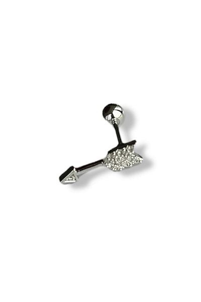 TAKIŞTIR Silver Color Arrow Figured Steel Tragus/ Cartilage Earring/ Piercing (Single)