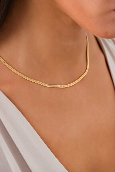 ZEYNEPLİ GOLD 14 Ayar Altın Serengeti Balık Sırtı Kolye