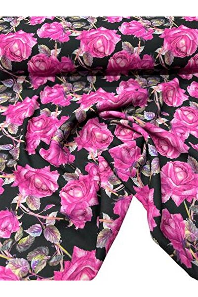 ipekkumaş Gül Desen Elbiselik Gömleklik Krep Kumaş Ürünümüz Adet Olarak Satıl...