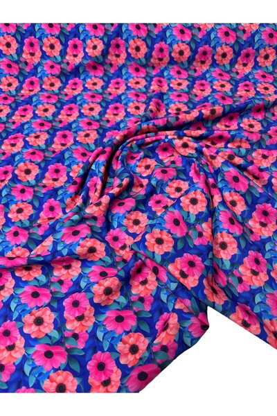 ipekkumaş Küçük Geranium Desen Elbiselik Gömleklik Krep Kumaş Ürünümüz Adet O...