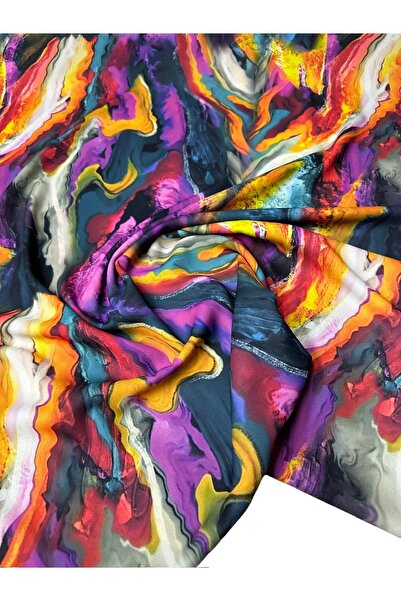 ipekkumaş قميص نوم بنمط هيبنوسيس مصنوع من قماش الكريب يباع بالقطعة 1 قطعة 1 متر