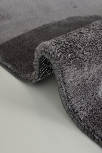 Babil Home Kaymaz Tabanlı Kesme Rulo Salon Koridor Halı Post Peluş Yolluk Antrasit