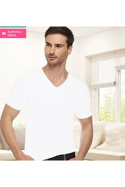 Elit Men's Elastane Half Sleeve with V-Neck [1 Pcs]