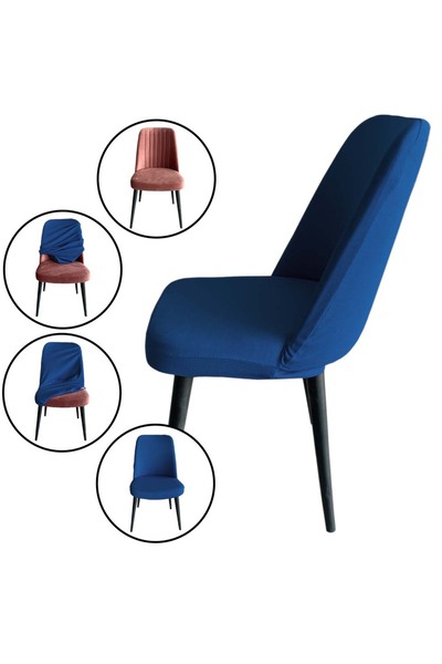 Home 6 Adet Petek Kumaş Gül Tipi Sandalye Kılıfı & Sandalye Örtüsü Seti