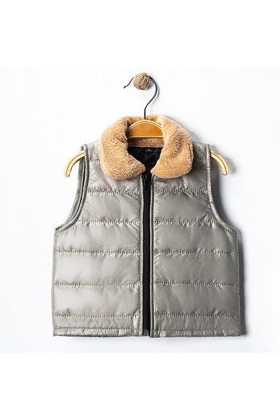 MAXI DRY Unisex Baby Kids Inflatable Vest with Fur Collar 6 Months to 3 Years Old