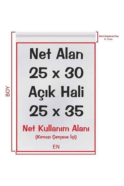 Gmt Ambalaj 25X30+5Cm Transparent Banded Gelatin Dowry Bag 50 Pieces
