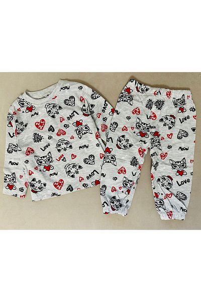 SANTRALBEBE Baby Girl Printed Pajama Set