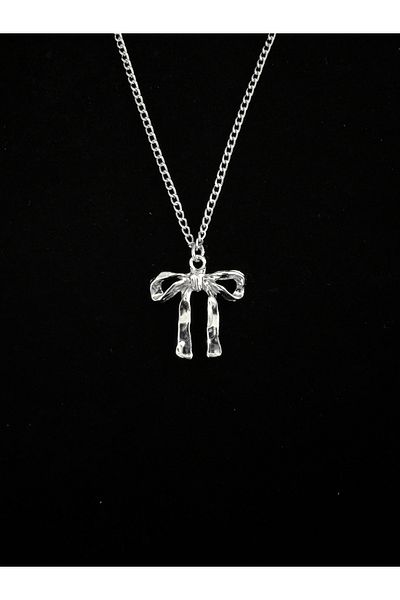 DarkellaStore Y2K Coquette Metal Bow Necklace