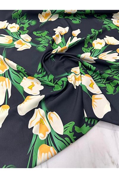 ipekkumaş قميص من قماش الكريب بنمط التوليب، يتم بيع منتجنا قطعة واحدة 1 متر