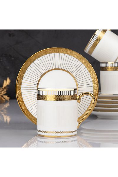 Kosova Rsy-215 -90Cc Set of 6 Porcelain Coffee Cups - Kaitlyn