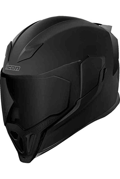 Icon Airflite Dark Kapalı Motosiklet Kaskı Mat Siyah