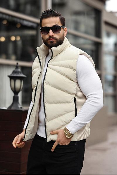 inpool Men's Quilted Puffer Vest - Standard-Fit, 3 Pockets, Use2419
