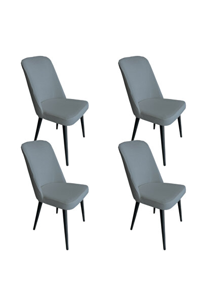 Home 4 Adet Petek Kumaş Gül Tipi Sandalye Kılıfı & Sandalye Örtüsü Seti