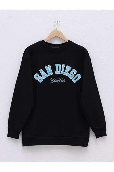 Modamorfo 3-fädiger Sweat mit Textstickerei