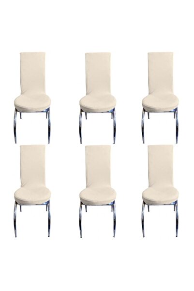 Home 6 Adet Petek Kumaş Kelebek Tipi Sandalye Kılıfı & Sandalye Örtüsü Seti