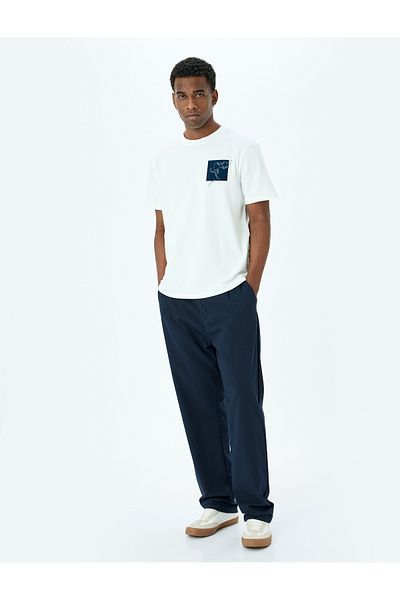 Koton White Crew Neck T-Shirt