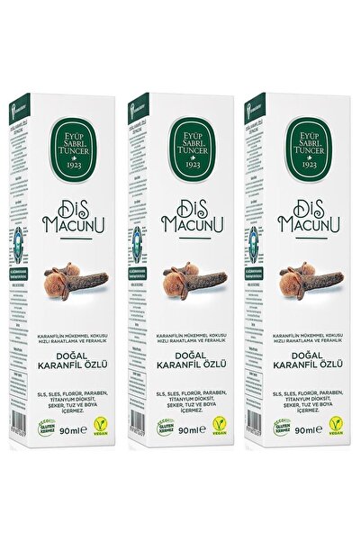 Eyüp Sabri Tuncer Doğal Karanfil Özlü Florürsüz Diş Macunu 90 ml 3 ADET