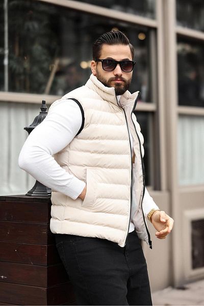 inpool Quilted Standard-Fit Puffer Vest - Stand Collar, Double Stitch 24Use2478