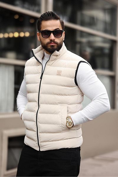 inpool Quilted Standard-Fit Puffer Vest - Stand Collar, Double Stitch 24Use2478