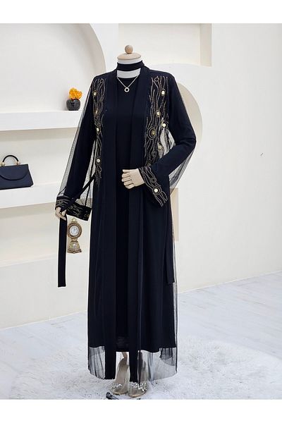 Modamorfo Χάλκινο Abaya με πέτρινη λεπτομέρεια